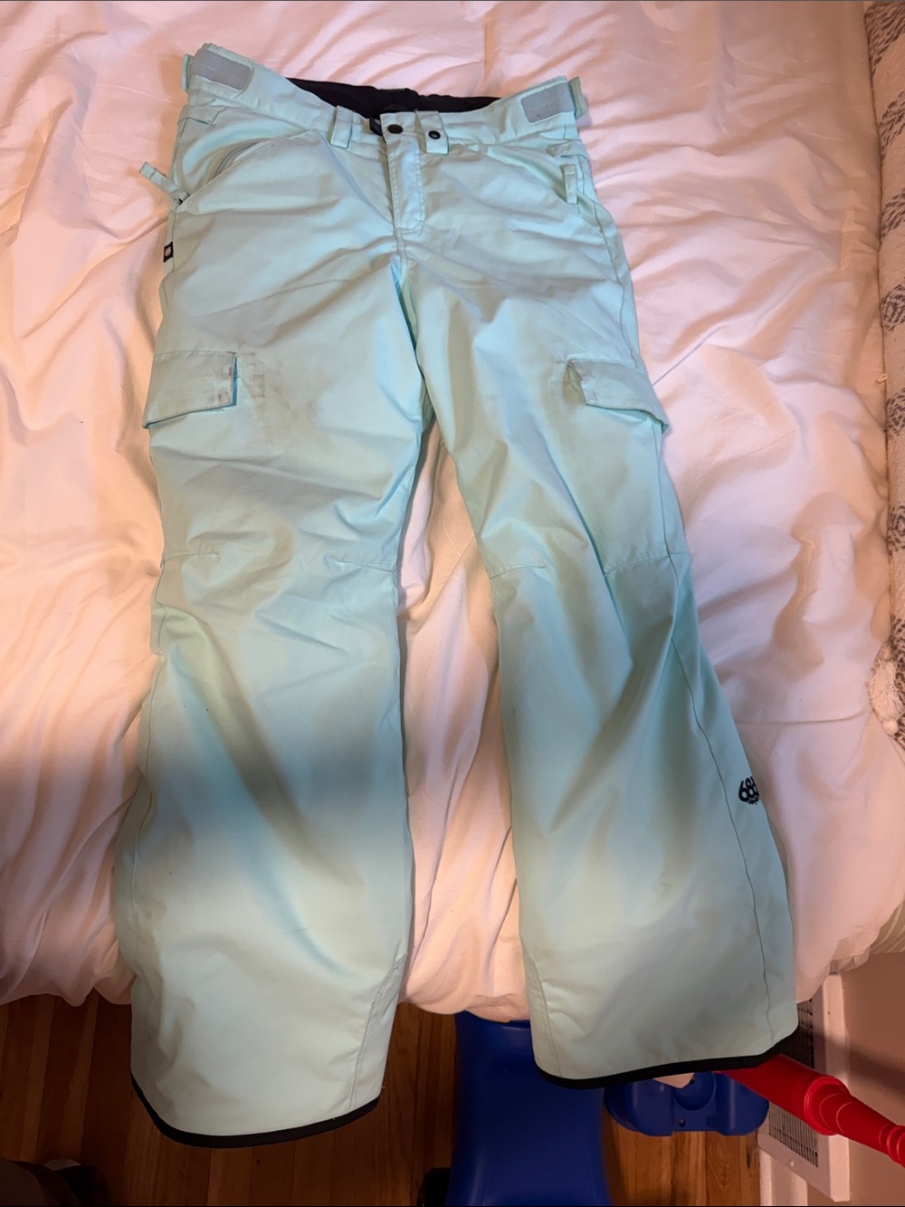 Youth Light Blue Cargo Snow Pants